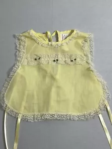 Cravatta bavaglino bambino vintage anni 80 giallo con pizzo bianco Sears neonato-14 libbre - Foto 1 di 5