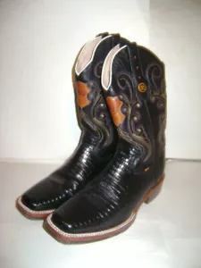 AB BETTRO STIVALI UOMO SCARPE taglia 10 NERO MARRONE WESTERN COWBOY PELLE - Foto 1 di 8