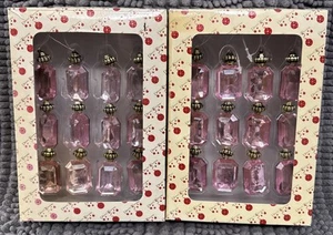 Vintage - Dillards Borten - 12 rosa Acryl Diamant Ornamente - (2) Boxen - Bild 1 von 9