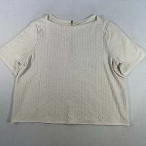 Chicos Womens Short Sleeve Cream Blouse Size 3 - Picture 1 of 4