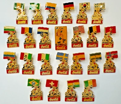 1994 World Cup Nation Flags Coca-Cola Collectible 24-Pin Set Soccer Futbol - Image 1 of 4