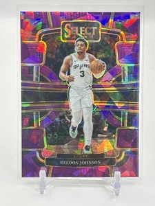 2023-24 Panini Select Purple ICE Concourse PRIZM Keldon Johnson /99 #61 Spurs - Picture 1 of 2