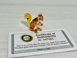 Murano Art Glass Handcrafted SQUIRREL Mini Figurine~Certificate Of Authenticity - Picture 1 of 14