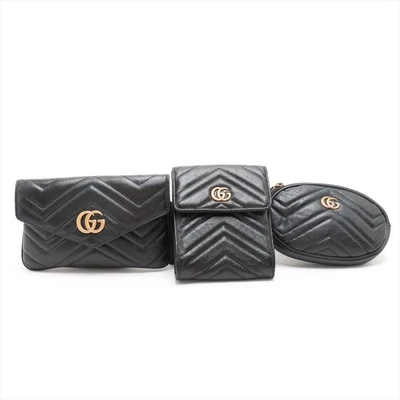 Gucci GG Marmont Leather Waist Bag Black 524597 - Image 1 of 4