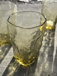 6 vasos de jugo Anchor Hocking Milano miel oro arrugado textura 4 oz, de colección MCM - Imagen 1 de 8