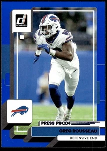 2022 Panini Football Donruss Greg Rousseau Blue Press Proof #118 Buffalo Bills - Picture 1 of 10