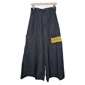 Vintage Y2K Gat 5 Baggy Wide Leg Skater Rave Goth Pants 28x27 JNCO Style Black - Picture 1 of 17
