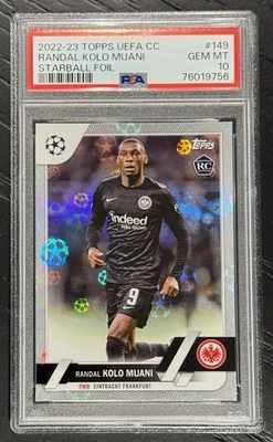 2022-23 Topps UEFA Randal Kolo Muani Starball Foil RC SP #149 PSA 10 Rookie Card - Image 1 of 2