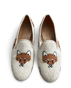 Women's Stubbs & Wootton Needlepoint Slippers Loafers Shoes 9 - Picture 1 of 9