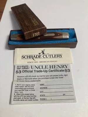 Vintage Schrade Old Timer 77OT Small Game Muskrat - Image 1 of 4