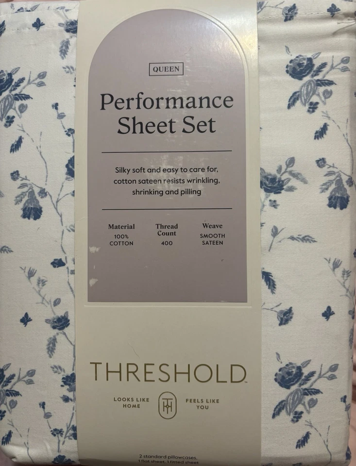 Threshold 400 Thread Count TriEase Solid Sheet Set Queen Floral Flowers Sold Out - Image 1 of 1
