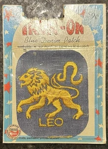 Vintage Leo Zodiac Astrology Iron On Embroidered Patch USA NOS - Picture 1 of 2