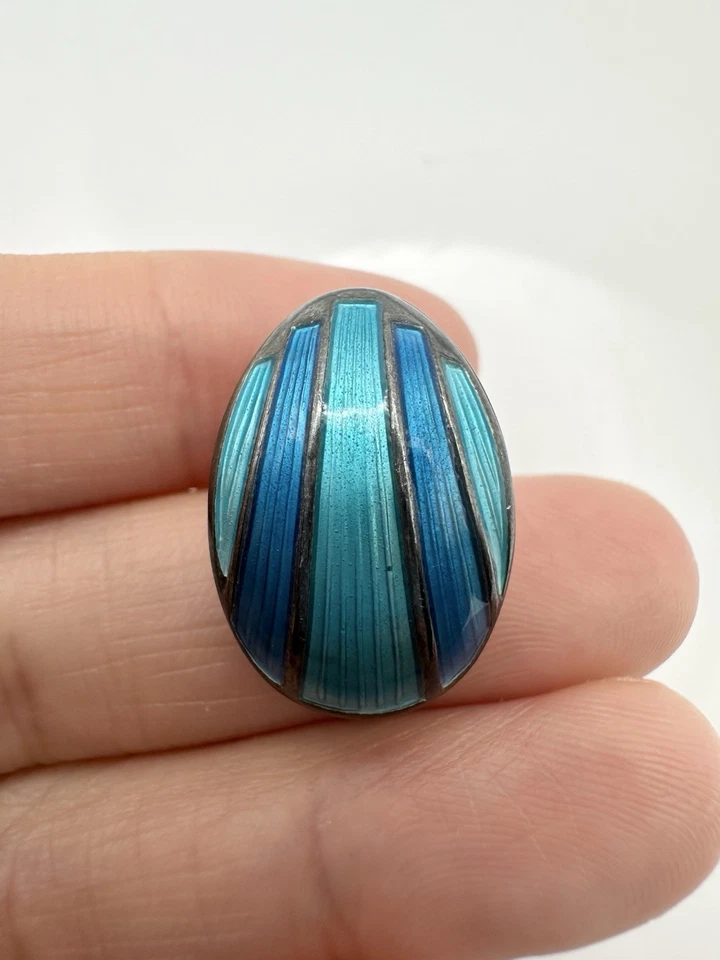 Pendiente vintage único David Differsen Norway esmalte plata de ley Foto 1 de 4