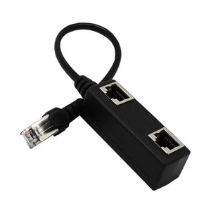 1 to 2 Sockets LAN Ethernet Network Plug Splitter Extender - Afbeelding 1 van 7