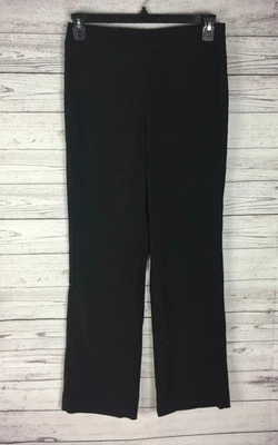 Pantalones de vestir de esmoquin Black Label by Chico’s satinado negro frente plano talla 4 nuevos con etiquetas Foto 1 de 4