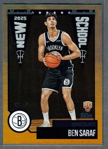 2025-26 Topps Ben Saraf Rookie Gold Rainbow Foil New School #/50 Nets RC SP - Bild 1 von 2