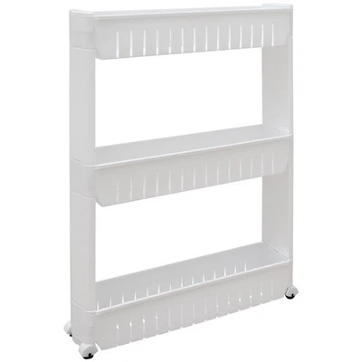 3er Nischenregal 12,5 cm Schiebewagen Nischenwagen Kitchen Trolley Küche Bad - Bild 1 von 4