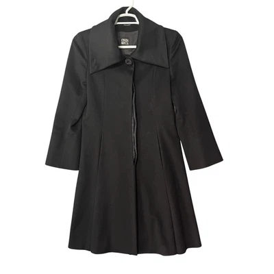 Cinzia Rocca черный супер тонкий шерсти пальто сделано в Италии шикарный дизайнер - Изображение 1 из 4