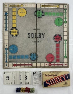 1939 Sorry! Game by Parker Brothers Complete in Good Condition FREE SHIPPING - Picture 1 of 7