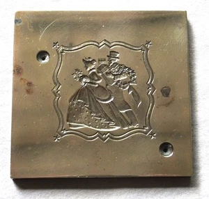 gebrauchter VINTAGE MASSIVER MESSING GEÄTZT VIKTORIANISCHE ÄRA GEPRÄGTER DRUCKBLOCK? - Bild 1 von 4
