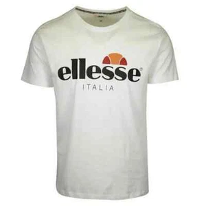 Ellesse T-Shirt Italia Emilen T-Shirt Short Sleeve Crew Neck Casual Tee In White - Picture 1 of 2