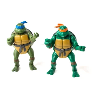 Vintage 2003 Mirage Mutations TMNT Michelangelo Leonardo Lot of 2 Turtle Figures - Bild 1 von 10