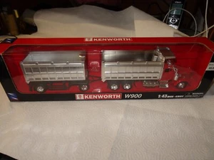 New Ray 1:43 Scale Kenworth W900 Double Dump Truck - RED - Original Box - Picture 1 of 9
