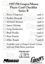 1997-98 Manitoba Moose #B09 Checklist