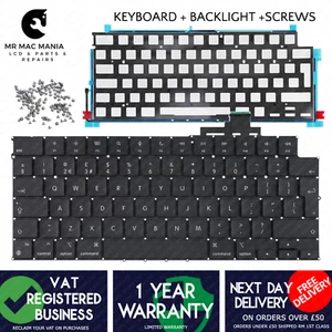 MacBook Air Keyboard A3113 13" M3 UK Layout with Backlight and Screws - Afbeelding 1 van 5