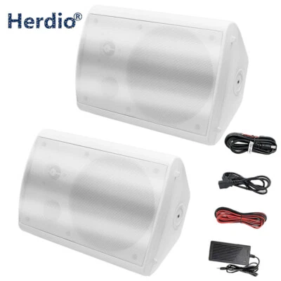 Herdio 2X6.5" 400W Outdoor Bluetooth Speakers Wall Mount Speakers Patio Garage - image 1 of 4