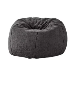 Pottery Barn Teen grigio sherpa beanbag slip cover con chiave media 36" nuovo con etichette $200 - Foto 1 di 10