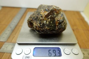 Bloc grosse AMBRE NOIR pierre brute naturelle XL 69g USA lithotherapie reiki - Picture 1 of 5