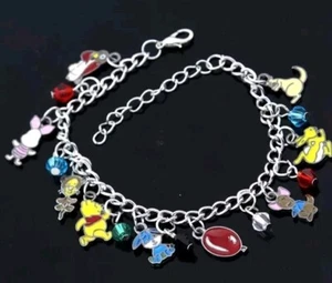 Winnie the Pooh Charm Bracelet Silver Costume Jewellery Bear Rabbit Piglet 330 - Picture 1 of 5
