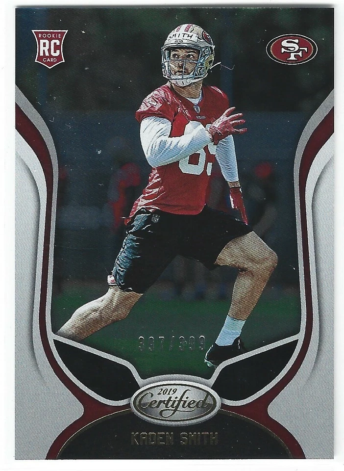 KADEN SMITH 2019 CERTIFIED ROOKIE #397/399 49ERS GIANTS STANFORD CARDINAL S3 - Image 1 of 1