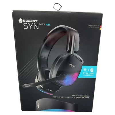 ROCCAT SYN MAX AIR, Over-ear Gaming Headset Bluetooth Schwarz 3D Audio NEU & OVP - Bild 1 von 4