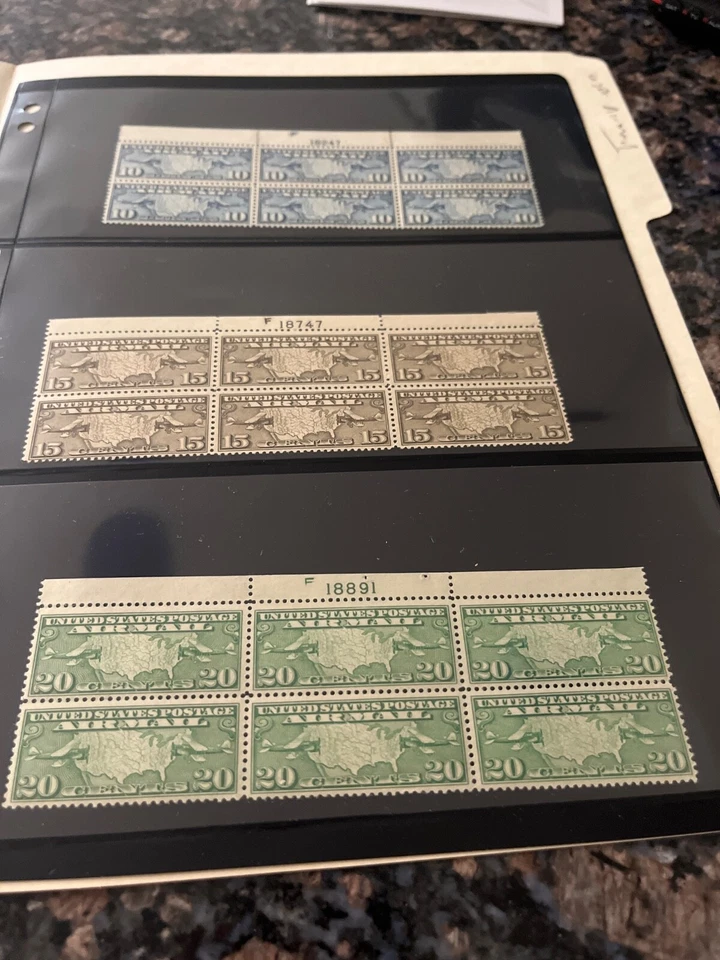 USA stamps-Airmail Stamps-Plate blocks,C7,C8,C9(mint never hinged) - Image 1 of 1