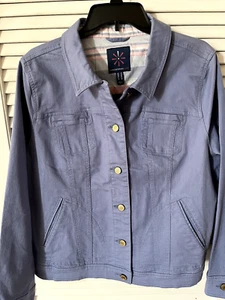 Isaac Mizrahi Live! Size 16 TRUE DENIM Medium Blue Colored Jean Jacket - Picture 1 of 3