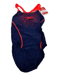 Disfraz de natación de una pieza SPEEDO para mujer logotipo de gala medallista Af azul marino talla 12 20 - Imagen 1 de 2