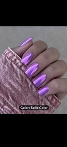 Aurora Purple reflective shiny False Nails UK π¬π§ - Picture 1 of 4