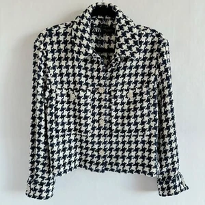 Zara Women’s Blue and White Blazer Jacket Size: M used only once - Picture 1 of 7