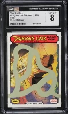 1984 Fleer Dragon's Lair Stickers Rub-Off The Smithee CGC 8 - Image 1 of 2