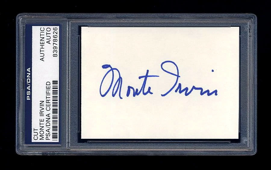 MONTE IRVIN SIGNED MINT CUT PSA/DNA SLABBED AUTOGRAPHED HOF NEGRO LEAGUES - Image 1 of 1