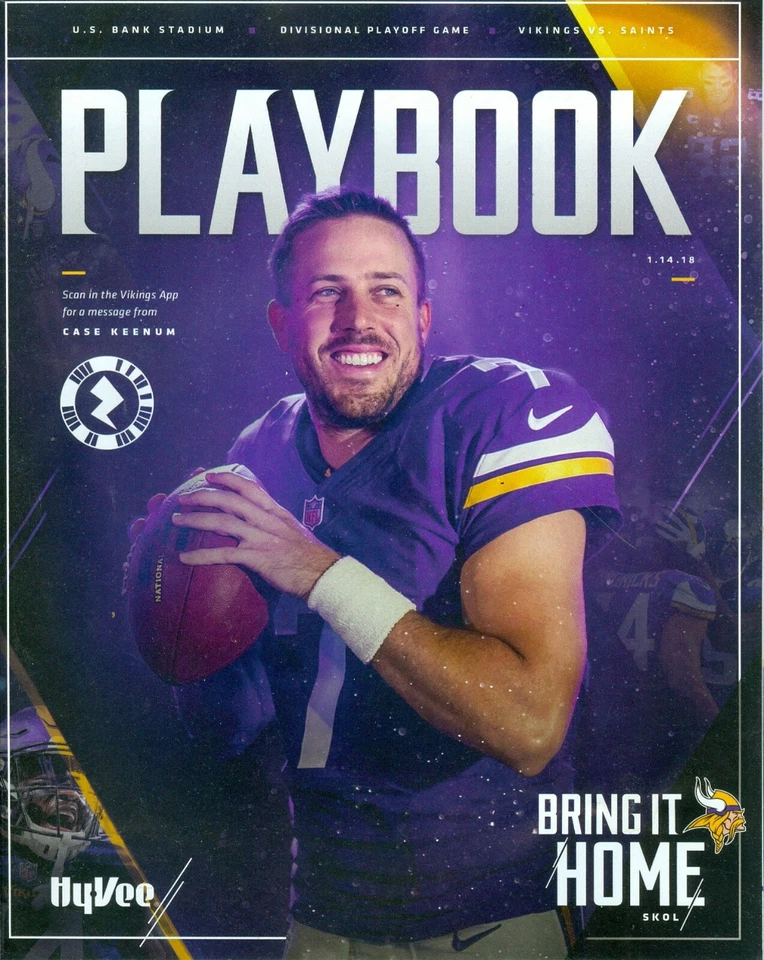 2018 Vikings vs Saints Divisional Playoff Game Program Minneapolis Miracle  - Imagem 1 de 1