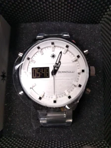 NEW Bernoulli 0812M Men's Ana-Digi Merrow White Surgical Grade Stopwatch Watch - Picture 1 of 2