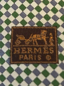 HERMES TIE 758866T square patten Tie Brand new without tags - Picture 1 of 5