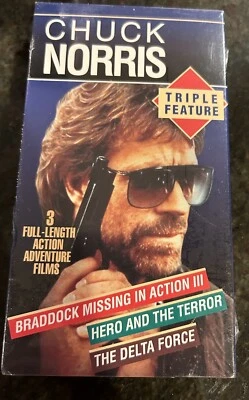 Chuck Norris Triple Feature 3 Full Length Action Adventure Films (VHS, 1997) - Image 1 of 3
