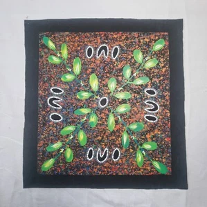 Aboriginal Artist REGGIE SULTAN "Collecting Bush Banana'S" 56cm x 53cm - Picture 1 of 4