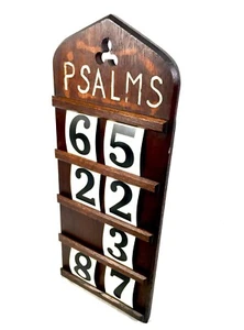 Antique Oak Wooden Hymn Board / Psalms Church Used / Early 20th Century c1900 - Picture 1 of 7