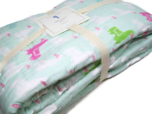 Pottery Barn Kids Multi Colors Libby Llama Animal Spots Whole Cloth Twin Quilt