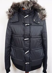 $2230 KRIS VAN ASSCHE Black FUR HOODED TOGGLE DUFFLE Coat Puffer Parka EU50/40 M